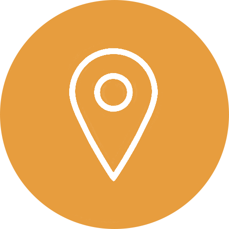 Orange circle icon with location marker