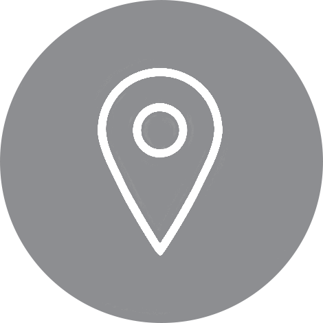 Dark gray circle with location marker