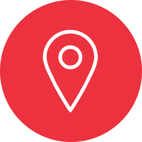Red circle icon with location pin