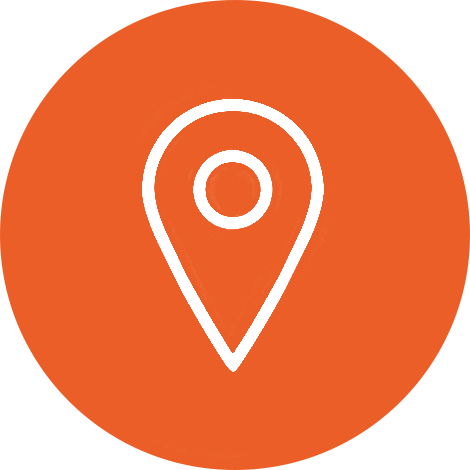 Orange circle icon with location marker
