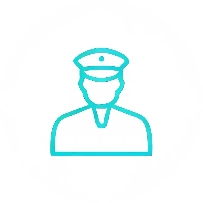 Bus driver icon in teal circle